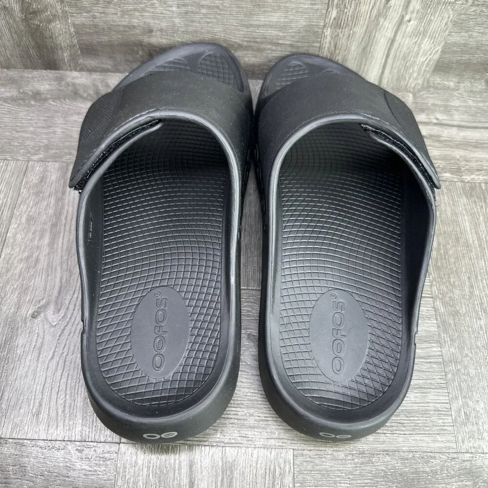 OOFOS OOahh Sport Flex Women's 10/EURO 41 Black Slides - Picture 6 of 8